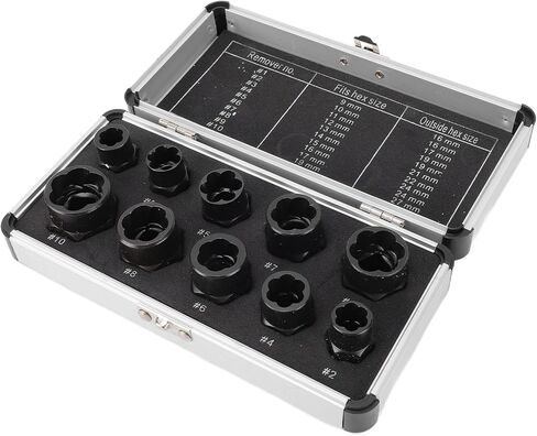 10PCS Nut Remover Set 9-19mm Extractor with 3/8inch Drive for Stripped Rusted Rounded Nuts in Saudi Arabia