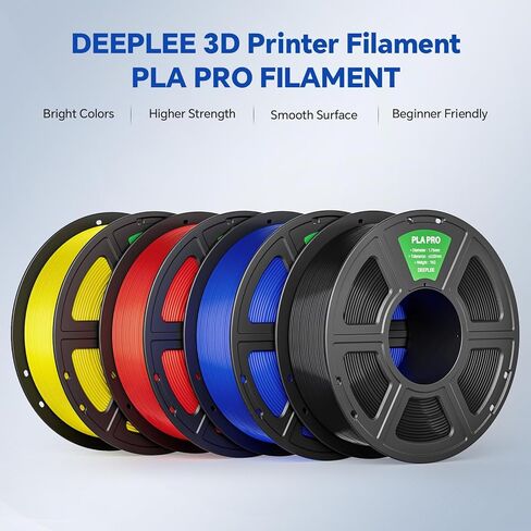PLA PRO Filament 1.75 مم، خيوط طابعة ثلاثية الأبعاد أقوى متانة، دقة أبعاد خيوط PLA +/- 0.02 مم، جرح أنيق، يناسب معظم طابعات FDM ثلاثية الأبعاد، شفافة 1 كجم in Kuwait