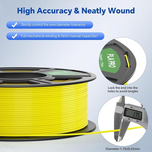 PLA PRO Filament 1.75 مم، خيوط طابعة ثلاثية الأبعاد أقوى متانة، دقة أبعاد خيوط PLA +/- 0.02 مم، جرح أنيق، يناسب معظم طابعات FDM ثلاثية الأبعاد، شفافة 1 كجم in Kuwait