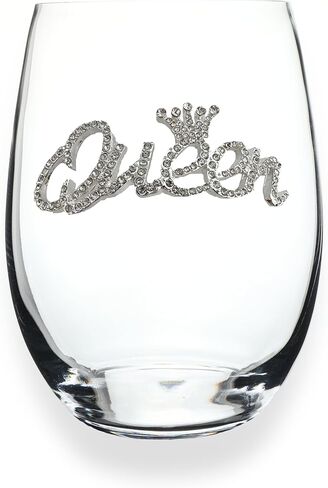 THE QUEENS' JEWELS Aurora Borealis Crown Jeweled Stemmed Wine Glass – Regal Crown Of Eye-Catching Sparkling Jewels, Hand-Decorated Glassware – Not Painted, Dazzling and Unique in Saudi Arabia