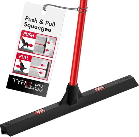 Tyroler Rubber Floor Squeegee Heavy Duty 17", Deck Squeegee Outdoor for Floors with 55" 4 Part Handle, Perfect Outdoor Squeegees for Patio, Tiles, Marble, Garage, Shower, Window in Saudi Arabia