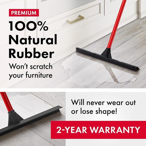 Tyroler Rubber Floor Squeegee Heavy Duty 17", Deck Squeegee Outdoor for Floors with 55" 4 Part Handle, Perfect Outdoor Squeegees for Patio, Tiles, Marble, Garage, Shower, Window in Saudi Arabia