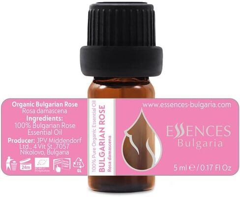 ايسنس بلغاريا زيت الورد العطري العضوي 1/6 أونصة سائلة | 5 مل | الوردة الدمشقية | نقي وطبيعي 100% | غير مخفف | الصف العلاجي | مزرعة مملوكة لعائلة | مقطر بالبخار | غير معدل وراثيًا | نباتي in Kuwait