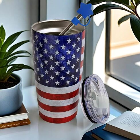 3 قطع من غطاء غطاء القش الوطني للرابع من يوليو لكأس ستانلي، غطاء علوي من القش باللون الأحمر والأزرق والأبيض مقاس 10 مم متوافق مع كوب 30 و40 أونصة ليوم ذكرى الاستقلال in Kuwait