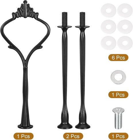 1 Set Cake Tray Stand Handle Cupcake Dessert Plate Hardware Fitting Holder Rod Stand Handle for Cake Stand Wedding Party, 3-Tiers Crown Black in Saudi Arabia