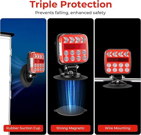 مصابيح مقطورة سلكية، مصابيح خلفية خلفية مقاس 7.5 بوصة، 6 خرزات إضاءة LED، عبوتان (الضوء الخلفي الأيسر والضوء الخلفي الأيمن)، للمركبات الترفيهية والشاحنات وحافلات القوارب in Saudi Arabia