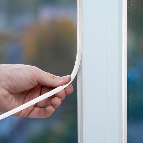 uxcell Weather Stripping Door Seal, 10 ft Self-Adhesive D-Shape Seal Strip Silicone Insulation Window Gap Filler for Door Frame Sealing Gap (5/16" W x 1/4" T, Clear) in Saudi Arabia