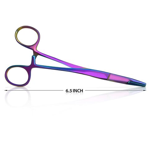 Olsen Hegar Needle Holder with Multicolor/Rainbow Titanium Coating – Premium Quality Needle Driver with Scissors Cutting Edges and Locking Mechanism (Rainbow, 6.5 Inch) in Saudi Arabia