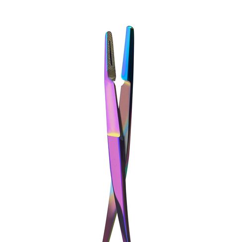 Olsen Hegar Needle Holder with Multicolor/Rainbow Titanium Coating – Premium Quality Needle Driver with Scissors Cutting Edges and Locking Mechanism (Rainbow, 6.5 Inch) in Saudi Arabia
