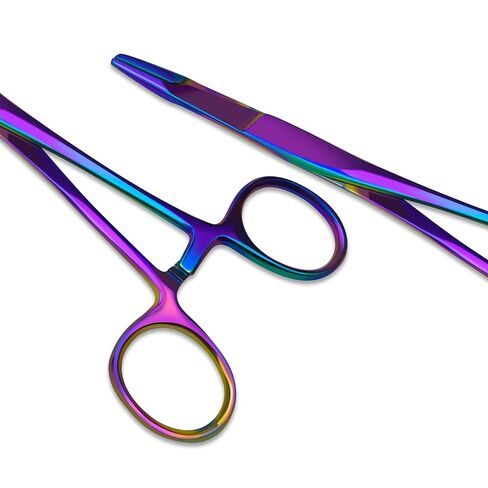 Olsen Hegar Needle Holder with Multicolor/Rainbow Titanium Coating – Premium Quality Needle Driver with Scissors Cutting Edges and Locking Mechanism (Rainbow, 6.5 Inch) in Saudi Arabia