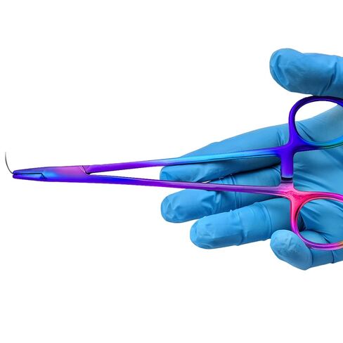 Olsen Hegar Needle Holder with Multicolor/Rainbow Titanium Coating – Premium Quality Needle Driver with Scissors Cutting Edges and Locking Mechanism (Rainbow, 6.5 Inch) in Saudi Arabia
