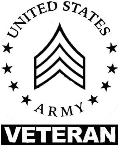 E-5 Sergeant Veteran US Army Rank Sticker Decal SGT OR-5 E5 Truck Car Decal Vinyl Bumper Sticker Sticks to Any Surface 5" in Saudi Arabia