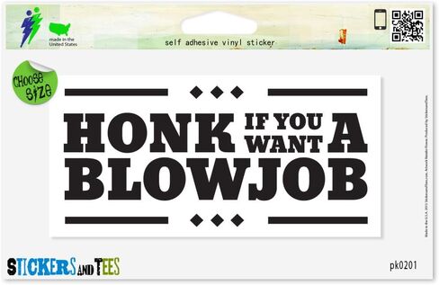 Honk If You Want A Blowjob Funny Rude Adult Humor Vinyl Car Bumper Window Sticker 6" x 3" in Saudi Arabia