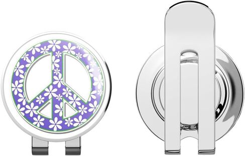 Peace Sign Purple Flowers Golf Hat Clip with Magnetic Ball Marker in Saudi Arabia