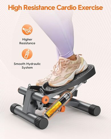 Niceday Mini Steppers for Exercise at Home, Stepper with Resistance Bands, Stepper with 300LBS Loading Capacity, Hydraulic Fitness Stepper with LCD Monitor Black in Kuwait