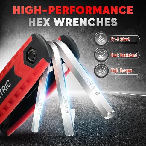 مجموعة مفاتيح ألين من DIYSELF مكونة من 17 قطعة لإصلاح منزل الرماية بالدراجة، متري وSAE، مجموعة مفاتيح سداسية قابلة للطي للباب، والتخلص من القمامة، أداة مفتاح ألين للكهربائيين الرجال والأب والزوج in Kuwait