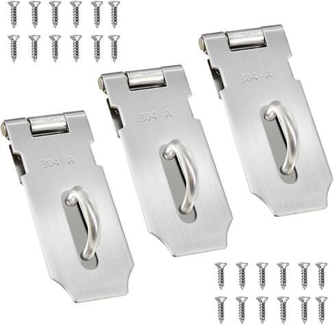 3 قطعة 3 بوصة قفل الباب بمشبك مزلاج ماتي وعاء من الستانليس ستيل الأسود اضافية سميكة قفل بمشبك مزلاج مع مسامير YY018-B in Kuwait