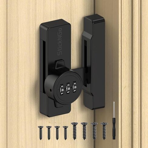 Keyless Cabinet Combination Lock - 90/180 Degree Sliding Closet Door Lock for Pantry, Barn, Cupboard, Drawer - Zinc Alloy Mechanical Password Latch, Anti-Theft & Sturdy (1, White) in Saudi Arabia