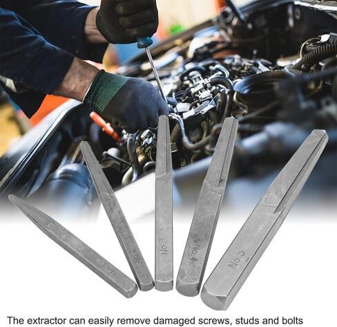 Broken Screw Extractor Set, 5pcs Bolt Extractor Kit Broken Damaged Bolt Removal Tool Square Type Easy Take Out Removing Tool in Kuwait