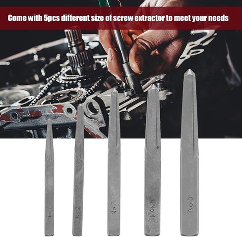 Broken Screw Extractor Set, 5pcs Bolt Extractor Kit Broken Damaged Bolt Removal Tool Square Type Easy Take Out Removing Tool in Kuwait