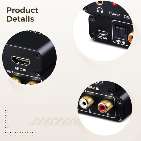 Arc Audio Extractor, 3.5Mm Adapter, 192Khz Output Support, Aluminum Alloy, Compatible With Arc Tvs in Saudi Arabia