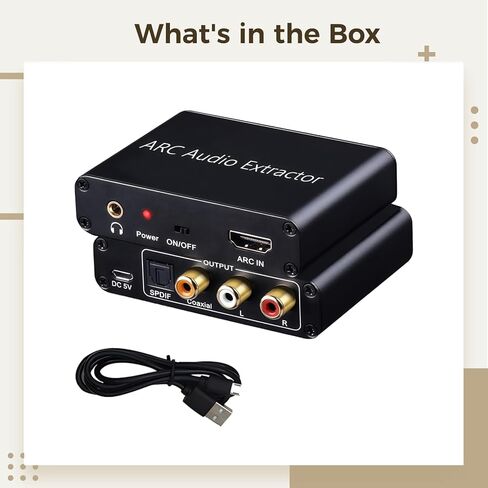 Arc Audio Extractor, 3.5Mm Adapter, 192Khz Output Support, Aluminum Alloy, Compatible With Arc Tvs in Saudi Arabia