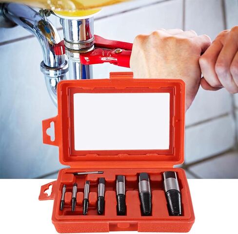 Broken Water Pipe Extractor 8pcs, Damaged Water Pipe Screw Bolt Extractor Remover Easy Out Set with Storage Case for Removing Stripped Screws and Broken Bolts in Kuwait