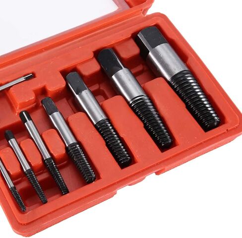 Broken Water Pipe Extractor 8pcs, Damaged Water Pipe Screw Bolt Extractor Remover Easy Out Set with Storage Case for Removing Stripped Screws and Broken Bolts in Kuwait