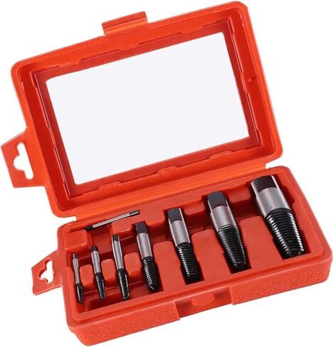Broken Water Pipe Extractor 8pcs, Damaged Water Pipe Screw Bolt Extractor Remover Easy Out Set with Storage Case for Removing Stripped Screws and Broken Bolts in Kuwait