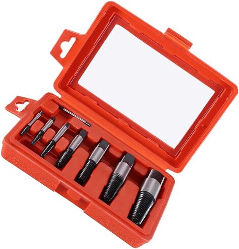Broken Water Pipe Extractor 8pcs, Damaged Water Pipe Screw Bolt Extractor Remover Easy Out Set with Storage Case for Removing Stripped Screws and Broken Bolts in Kuwait