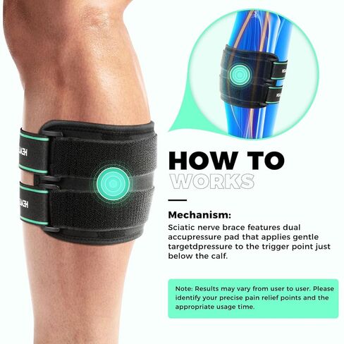 Healrecux عرق النسا أجهزة تخفيف الآلام، دعامة تخفيف العصب الوركي مع منصات الضغط الضغط المستهدف لألم العصب الوركي، أسفل الظهر، الورك، دعامة الساق لعلاج عرق النسا in Kuwait