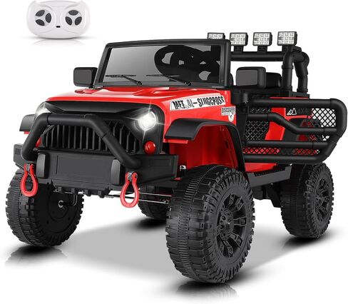 Hikole 24V Ride on Toys for Big Kids with Remote Control, 4X4 400W Battery Powered Truck with Bluetooth, Music, LED Lights, Shock Springs, Safety Belt, Power Wheels 24 Volt for Boys Girls 3-5, Pink in Saudi Arabia