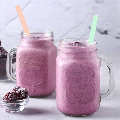 [ملفوفة بشكل فردي] شفاطات سموثي بوبا البلاستيكية للاستعمال مرة واحدة - شفاطات ضخمة ملونة بطول 9.45 سم وعرض 0.43 سم لمخفوق الحليب والشاي الفقاعي وعصير الليمون والحليب والقهوة، 100 قطعة in Kuwait