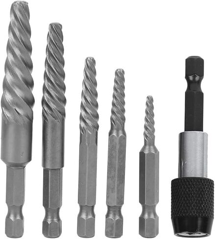 Professional Grade Screw Extractor Kit Heavy Duty Broken Bolt Remover Tool Set with Hex Shank for Mechanics Engineers DIY 6PCS Different Sizes High Speed Steel Construction in Saudi Arabia