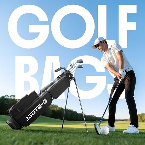 حقيبة جولف خفيفة الوزن، حقيبة جولف صغيرة Par 3 Sunday مع فواصل ثنائية الاتجاه وغطاء للمطر وجيب مبرد وحزام كتف وجيوب تخزين متعددة للرجال والنساء in Kuwait