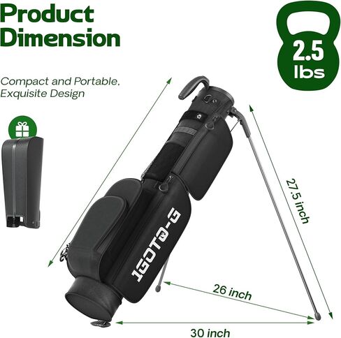 حقيبة جولف خفيفة الوزن، حقيبة جولف صغيرة Par 3 Sunday مع فواصل ثنائية الاتجاه وغطاء للمطر وجيب مبرد وحزام كتف وجيوب تخزين متعددة للرجال والنساء in Kuwait