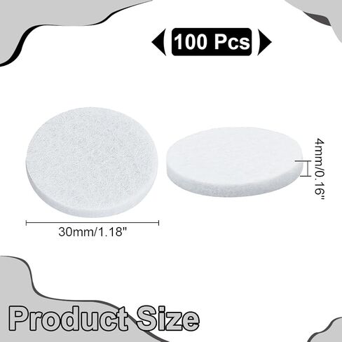 WADORN 100Pcs 30mm Round Aromatherapy Diffuser Refill Pad, Essential Oil Diffuser Replacement Refill Pads Microfiber Absorbing Circle Essential Pads for Diffuser Necklace Vent Clip Home Car in Saudi Arabia