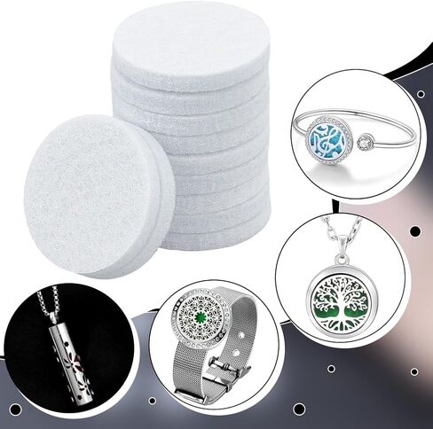 WADORN 100Pcs 30mm Round Aromatherapy Diffuser Refill Pad, Essential Oil Diffuser Replacement Refill Pads Microfiber Absorbing Circle Essential Pads for Diffuser Necklace Vent Clip Home Car in Saudi Arabia