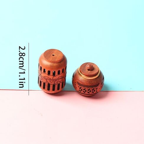 4-Piece Hand-Carved Wooden Mini Bottles – Floral/Geometric Patterns, Essential Oil Diffusers & DIY Craft Supplies in Saudi Arabia