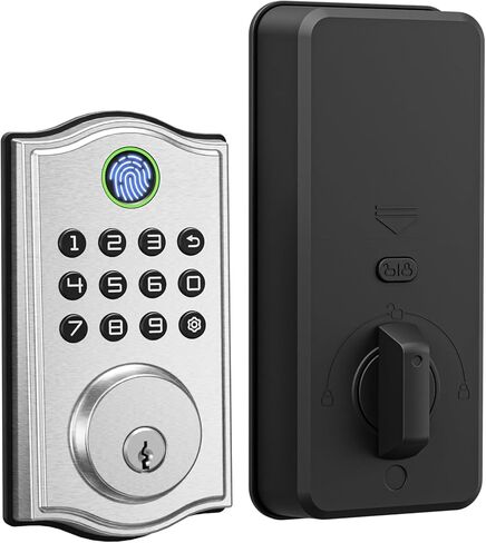UD03F Fingerprint Smart Lock for Front Door, Keyless Entry Deadbolt, 4-Language Voice Guide, Backlit Keypad, Auto Lock, Easy to Install in Saudi Arabia