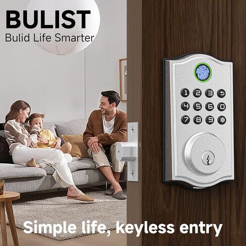 UD03F Fingerprint Smart Lock for Front Door, Keyless Entry Deadbolt, 4-Language Voice Guide, Backlit Keypad, Auto Lock, Easy to Install in Saudi Arabia