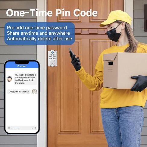 UD03F Fingerprint Smart Lock for Front Door, Keyless Entry Deadbolt, 4-Language Voice Guide, Backlit Keypad, Auto Lock, Easy to Install in Saudi Arabia
