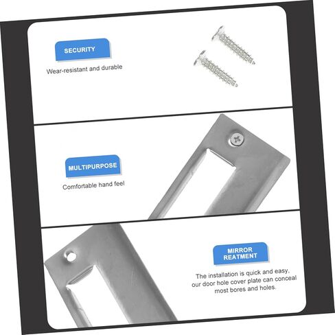 Mikikit 5pcs Door Strike Plates for Enhanced Security Deadbolt Reinforcement Plates for Front Doors Easy Installation and Impact Resistant Design in Saudi Arabia