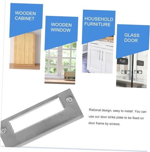Mikikit 5pcs Door Strike Plates for Enhanced Security Deadbolt Reinforcement Plates for Front Doors Easy Installation and Impact Resistant Design in Saudi Arabia