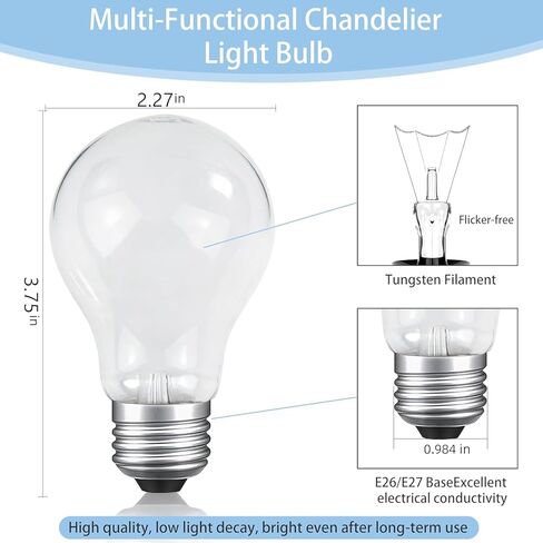 75 Watt Incandescent Light Bulbs, A19 75 WATT Incandescent Bulb Shatter Resistant Rough Service Light Bulb 75 WATTS A19 Shape 4PACK in Saudi Arabia