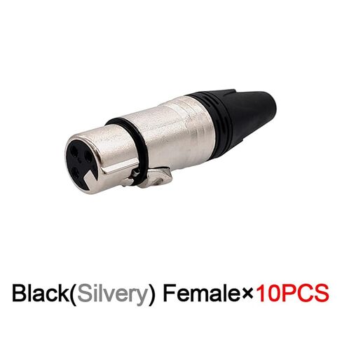 Connector Audio Plug Microphone Plug 3pin Speaker Connector Male Female Colour Mic Connector 10Pcs(Black female10pc) in Saudi Arabia