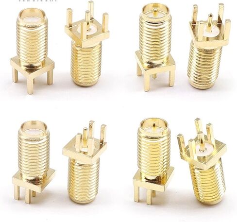 RP-SMA أنثى طول 16.5 مم جاك محول القابس حافة اللحام P C B مستقيم الزاوية اليمنى جبل RF النحاس موصل التوصيل المقبس 1 قطعة (SMA أنثى نصف) in Kuwait