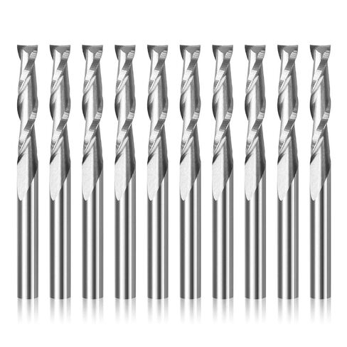 10pcs 3.175 1/8 Shank 2 Flute Spiral Milling Cutter CNC Flat Nose End Mill Engraving Router Bit(3.175x1.5x8) in Saudi Arabia