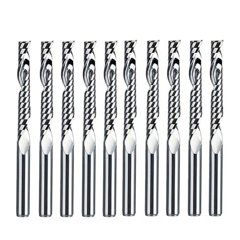 10pcs 3.175mm Shank Single Flute Spiral Milling Cutter Tungsten Carbide Engraving Router Bits CNC Tools(3.175x2.0x8) in Kuwait