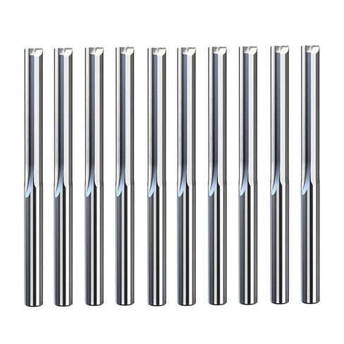10pcs 3.175mm Shank 2 Flute Straight Slot Milling Cutter Tungsten Carbide End Mill CNC Router Bit Engraving Bit Tools(3.175x1.0x3) in Kuwait